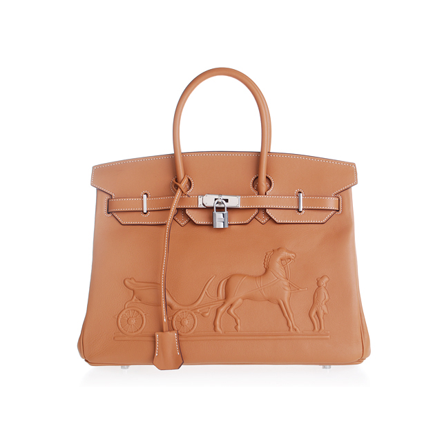 6089 Hermes Birkin 35 centimetri con logo in rilievo borsa grano